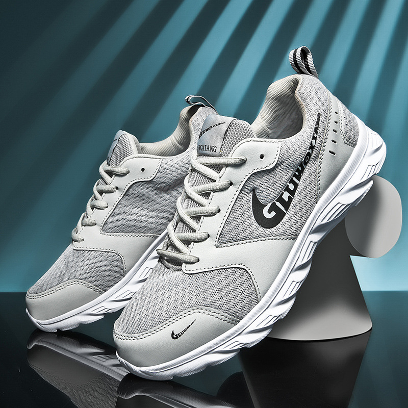 충격 흡수 런닝화, 푸티 여름 정품 운동화, 남성용 통기성 메쉬 경량 런닝화, 키높이 충격 흡수