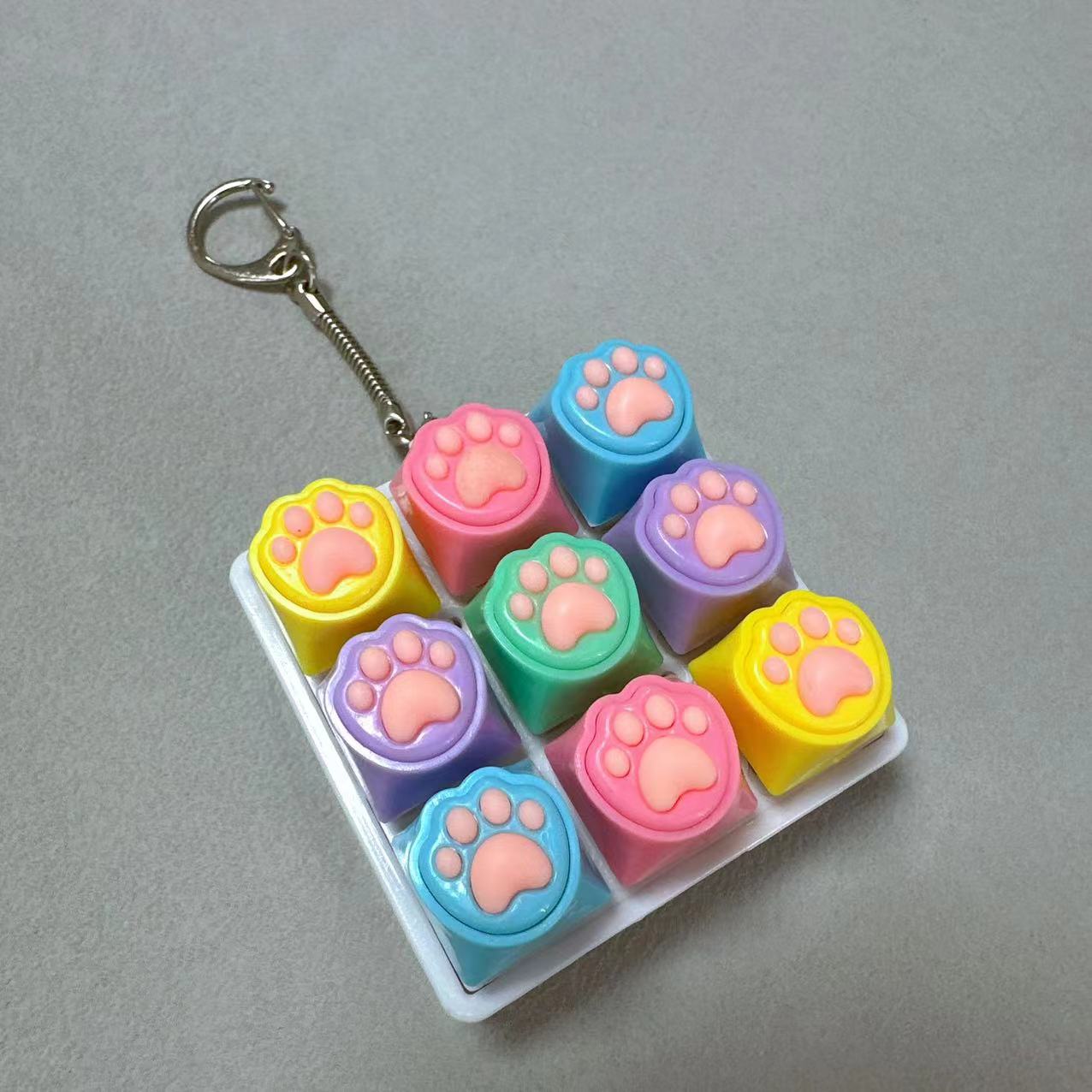 Nine-key white shell-color silicone cat claw a