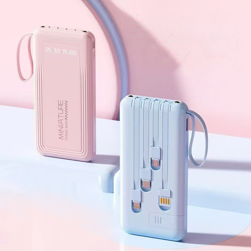 Lindo mini cargador rápido banco de energía móvil de gran capacidad promoción de banco de energía pantalla digital inteligente portátil y ampliamente compatible