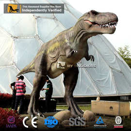主题公园博物馆广场装饰品 仿真机械模型互动史前恐龙霸王龙摆件
