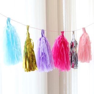 Tassel Color Flower Flag Color Belt Flag Baby Children Adult Happy Birthday Party Decoration Scene Decorative Flag