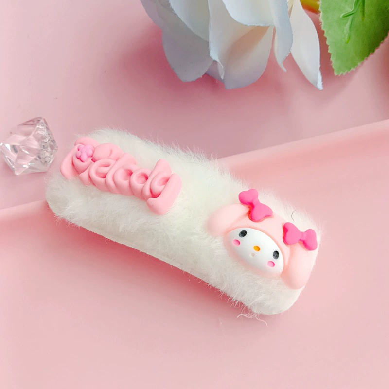 Новая продукция заколка для волос Sanrio, украшения для волос, заколка, девочка сердце мягкие украшения для волос девочки Kuromi имитация зайчика украшение с боку