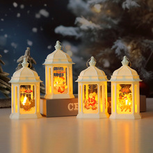 圣诞节装饰品摆件 风灯电子蜡烛复古小夜灯桌面橱窗挂件布置道具