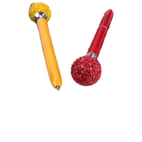 Student Gift Creative Diamond Ballpoint Pen Crystal Color Ball Pen Metal Round Ballpoint Pen with Logo Customization