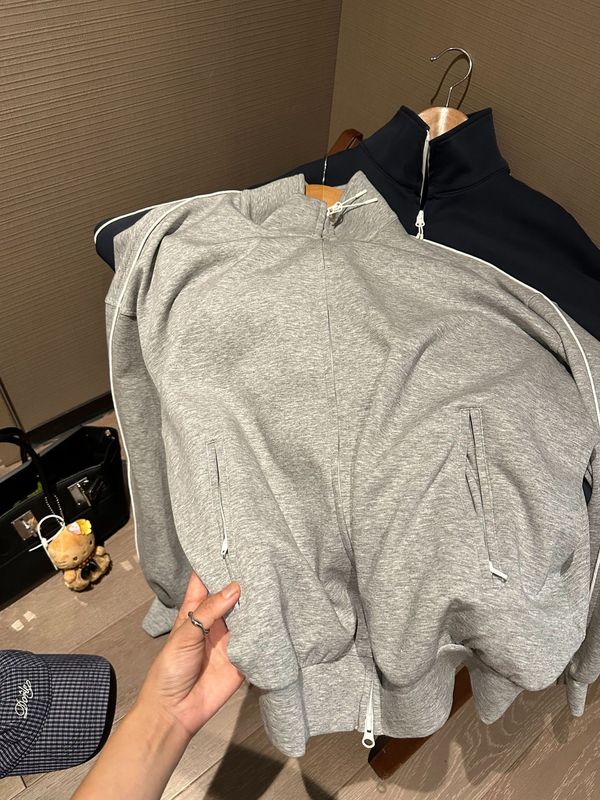 欧美街头风时尚宽松oversize拉链开衫立领卫衣女休闲夹克外套|undefined