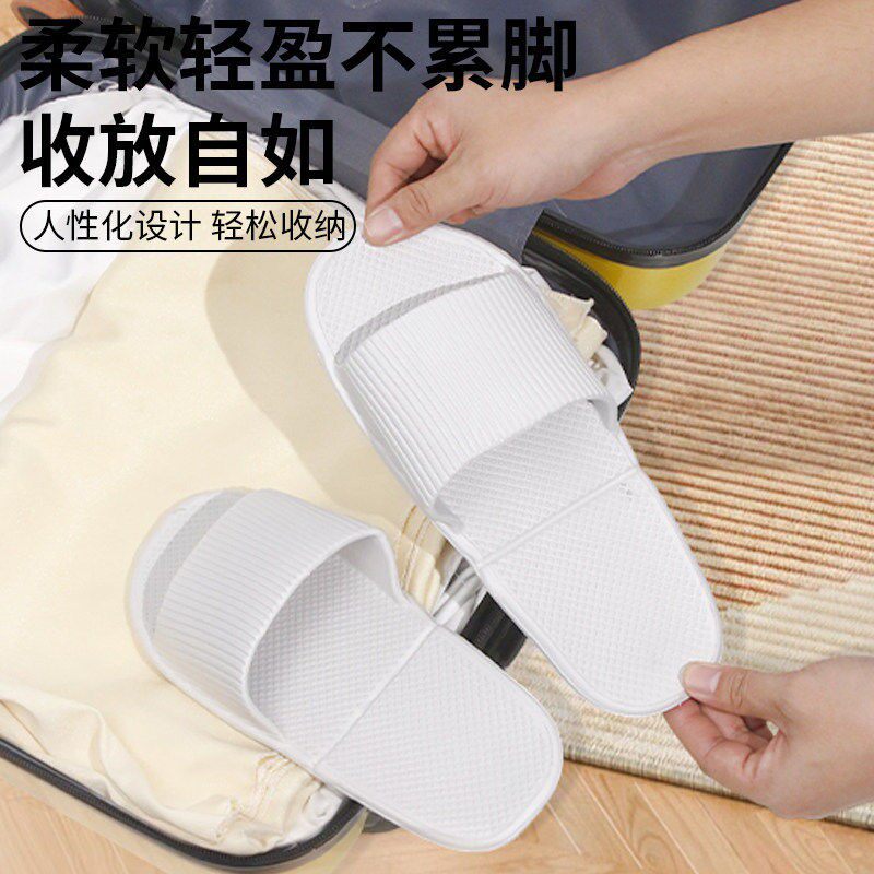 Hotel silencioso y ligero plegable cuatro estaciones zapatillas EVA antideslizantes zapatillas de baño frescas para viajes de vacaciones zapatillas de hombre y mujer image 6