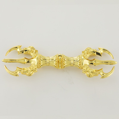 东密法器真言宗一面器四面器黄 铜龙头金刚杵三股杵 镀金佛堂供具|ru