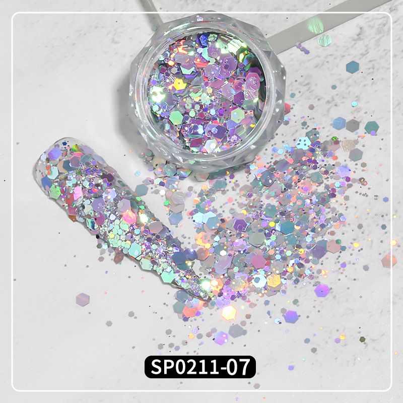 2022 lentejuelas de uñas populares transfronterizas camaleón joyería Rosa gradiente colorido lentejuelas grandes traje DIY pegatinas de uñas