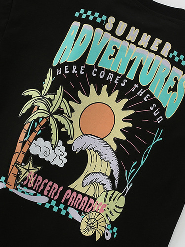 Cross-border malwee boys' T-shirt summer new European and American middle and small children short-sleeved T-shirt stylish printed children's top