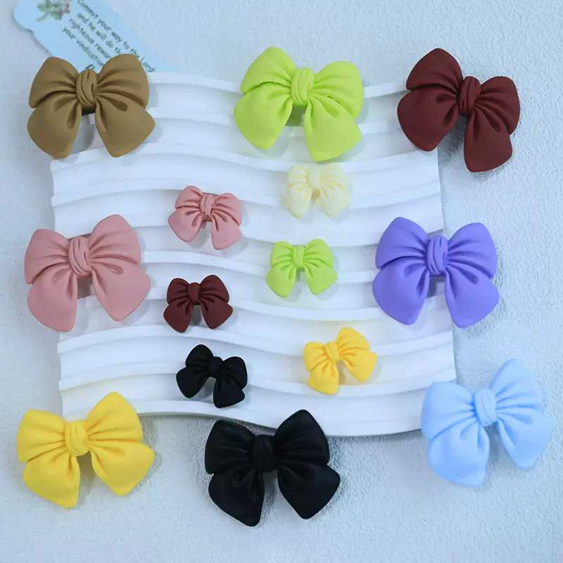 彩色树脂蝴蝶结配饰批发diy奶油胶手机壳发夹发饰手工材料包配件