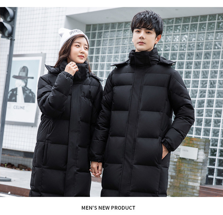 Longline Down Jacket For Men And Women Winter Thickened Coat_voghion.com