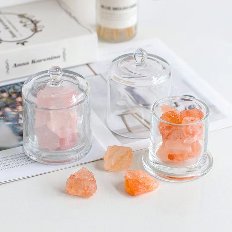 带玻璃罩烛台ins北欧风香薰瓶diy手工蜡容器金钟罩扩香石蜡烛杯子