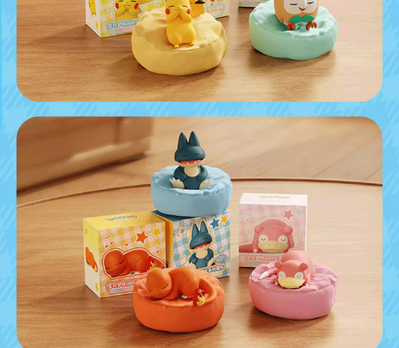 Authentic Pokémon Pikachu Model Leisure Time Series Car Decoration Sleeping Pose Second Generation Figurine for Car
