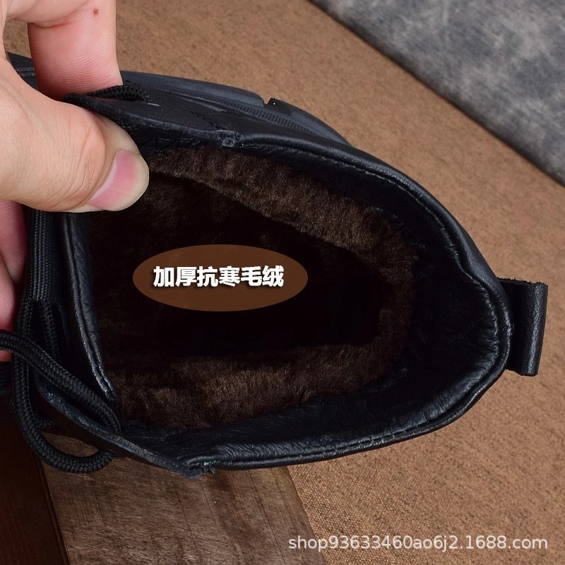 대외 무역 남성 신발 겨울 따뜻한 하이 탑 캐주얼 가죽 신발 남성 가죽 비즈니스 기모 두꺼운 마틴 부츠 남성면 신발