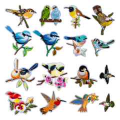 ホット販売コンピュータ刺繍花と鳥刺繍布ステッカーアップリケ衣類アクセサリーホットメルト粘着アイロン接着パッチ