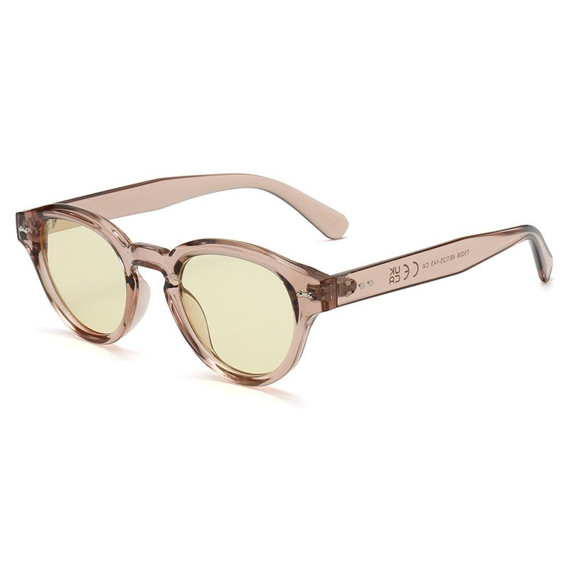T5006 Retro American Round Frame High-End Women's Face-Showing Small Sunglasses Personalized Rice Nail Ins Korean Sunglasses
