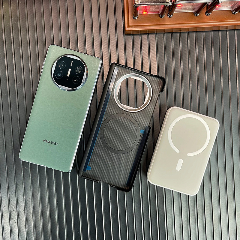 适用于华为mate x5磁吸双中轴手机壳X3铰链保护套X6碳纤维纹水贴|undefined