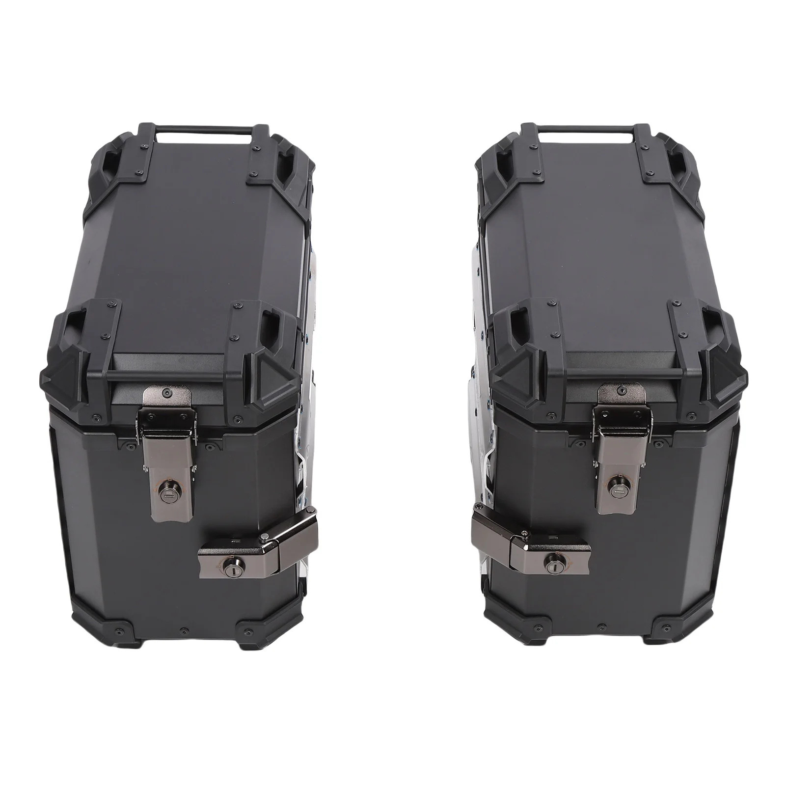 28L/35L Motorcycle Aluminum Alloy Side Box with Large Corner Protection, Waterproof and Anti-Collision, Travel Embossed X-Style Universal Modified Side Box