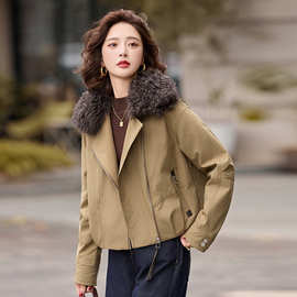 欧货时尚设计感白鸭绒派克服女2025冬新款炸街保暖短款羽绒服外套