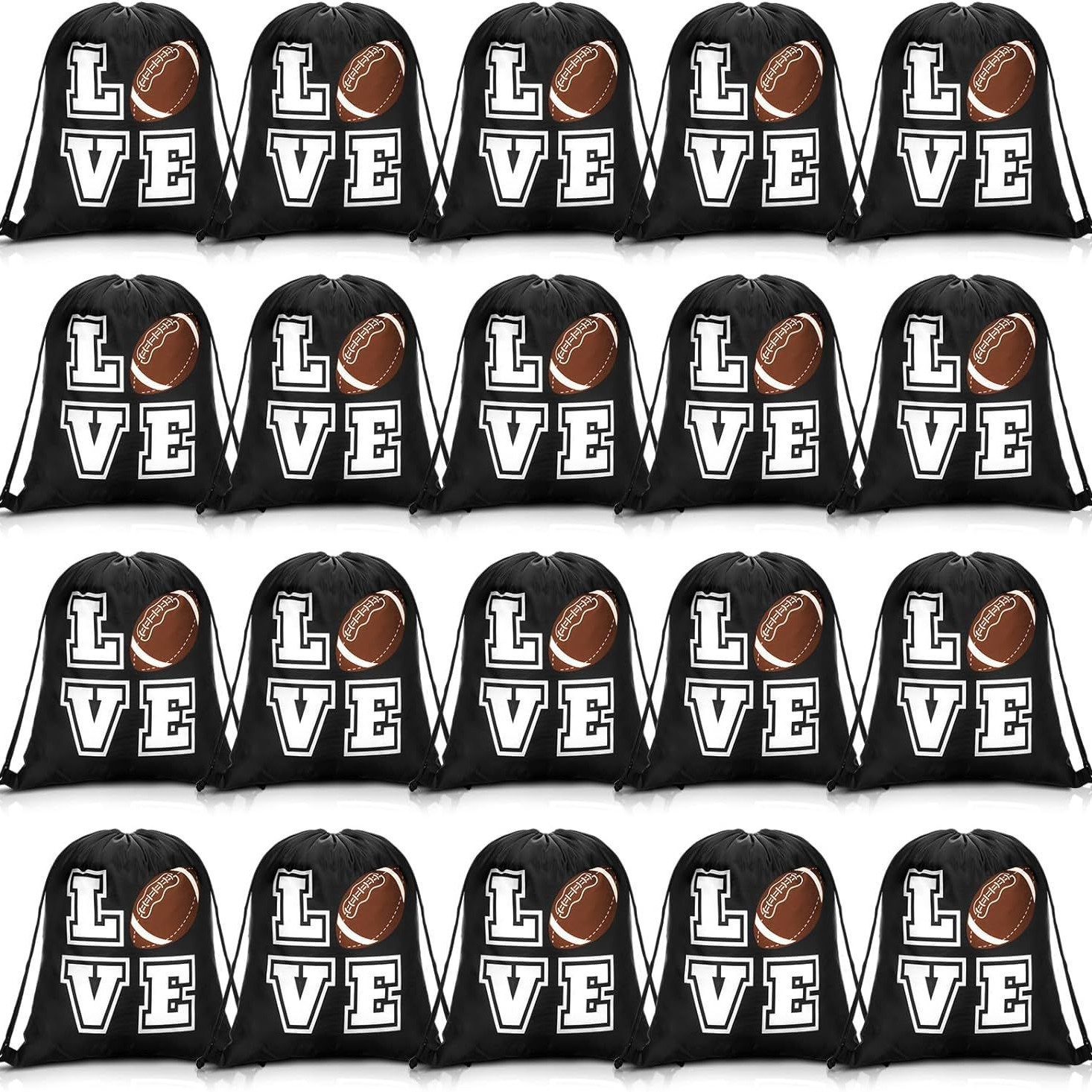 橄榄球束口袋四超级碗儿童生日派对抽绳双肩背包袋便携收纳跨境新