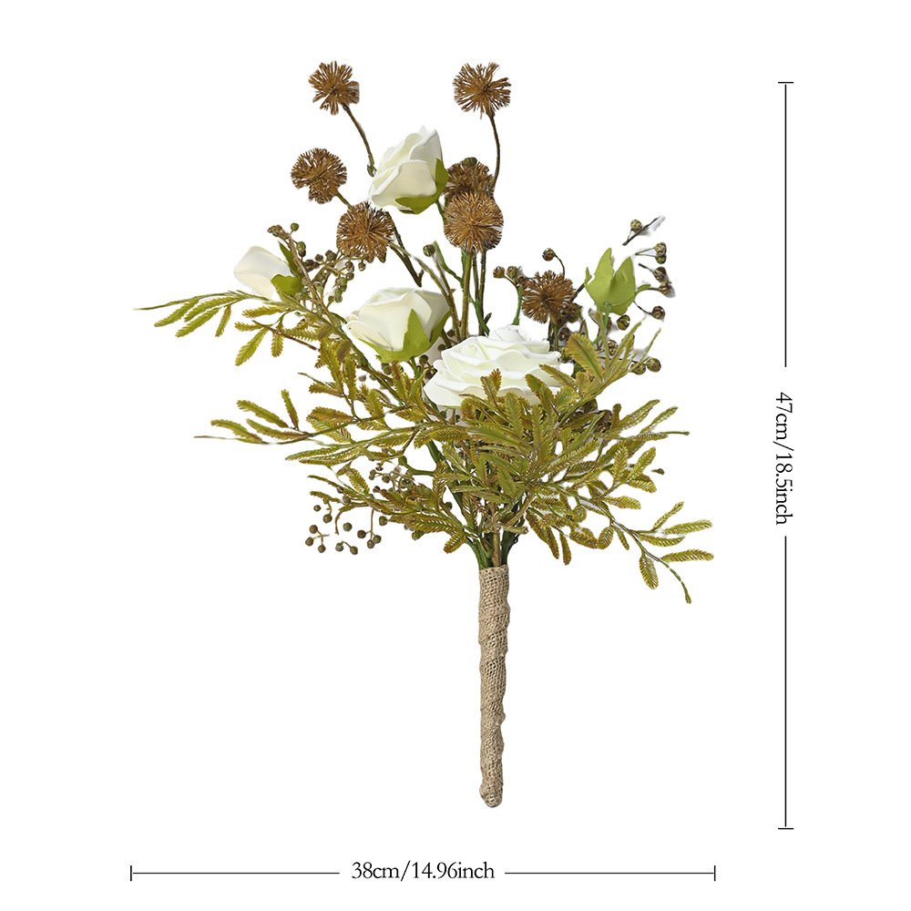 2025 explosión de comercio exterior de alto nivel europeo retro imitación de rosas secas quemadoras de mano decoración del hogar al por mayor adornos de ramo