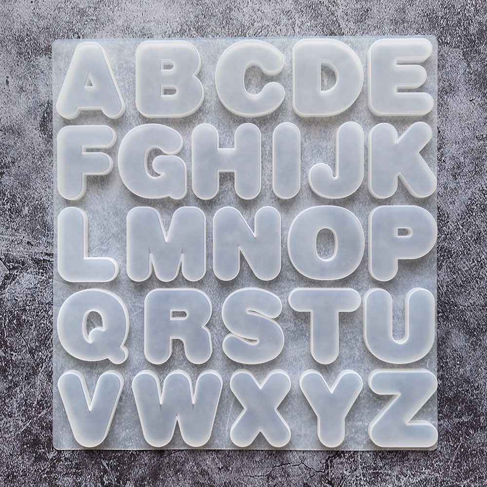 Epoxi 26 letras inglesas 224 molde de silicona de chocolate molde de postre de caramelo molde de horneado de pastel
