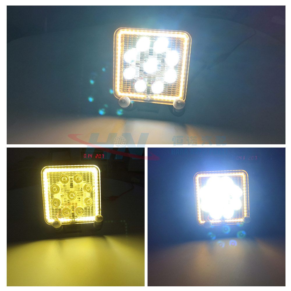 Luz DE TRABAJO cuadrada de coche de suministro transfronterizo luz de trabajo de camión 9LED luz de trabajo flash 10-30V