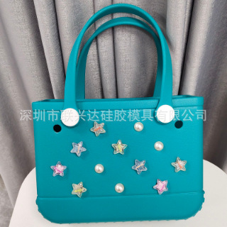 Bolsa de playa Bugg Bag 12 flores perlas DIY accesorios de moda bolsas de agujero Bugg hebilla image 4