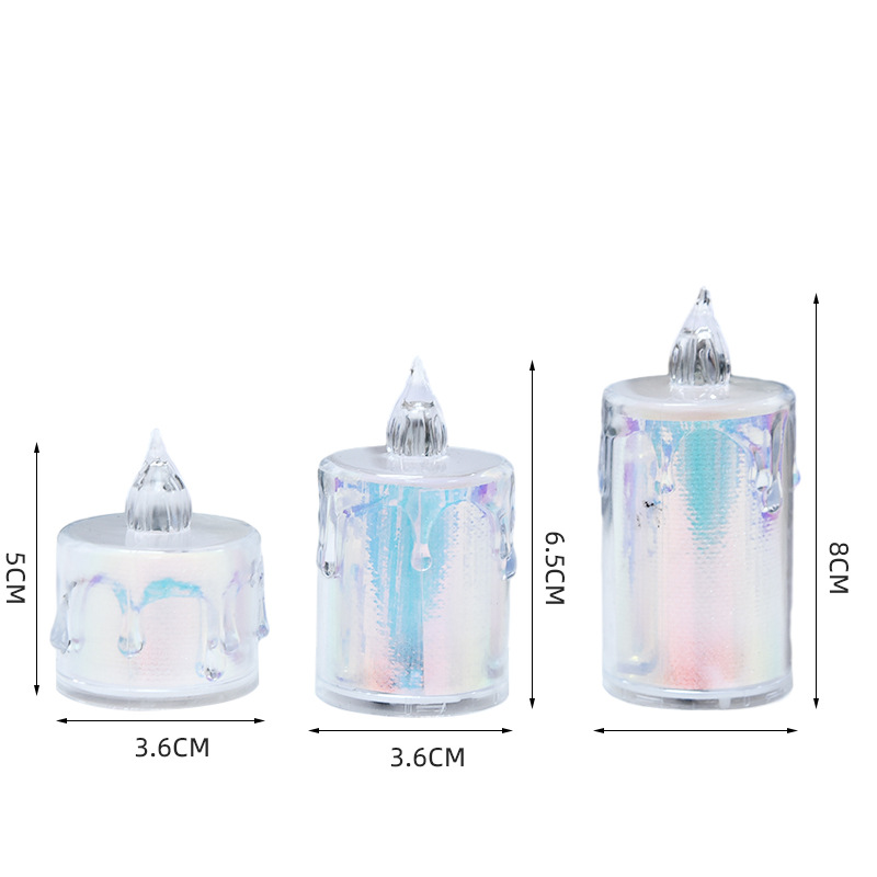 LED vela electrónica colorido transparente lágrima té cera romántica ins cumpleaños propuesta boda Navidad decoración linterna