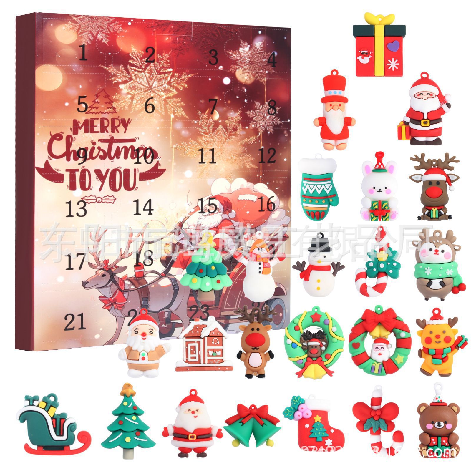 Caja Ciega de Calendario de Adviento de Navidad de Resina, Decorativo, Cuenta Regresiva