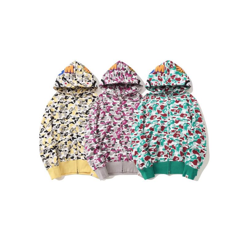 Japanese Trendy Brand Cross-Border Exclusive Bape Shark Mouth Camouflage Graffiti Wgm Lettering Unisex Zip-Up Hoodie Japanese Trendy Brand Cross-Border Exclusive Bape Shark Mouth Camouflage Graffiti Wgm Lettering Unisex Zip-Up Hoodie