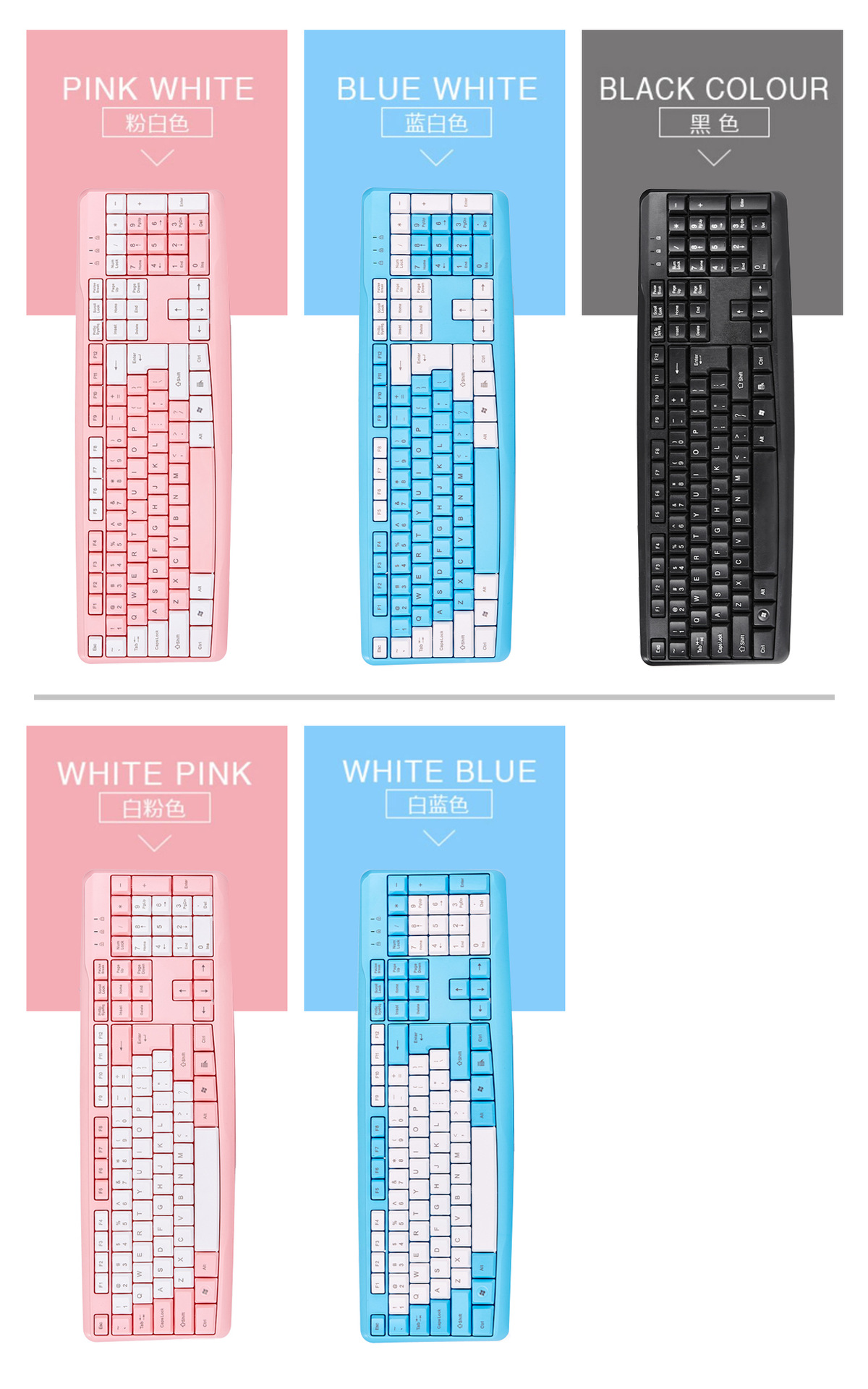 Color Rosa teclado con cable ultrafino mudo oficina de negocios computadora de escritorio portátil universal externo USb image 5