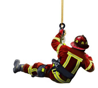 Navidad bombero colgante árbol de Navidad decoración acrílica creativa de incendios perimetrales adornos de automóviles colgante image 10