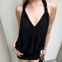 夏季包臀v领挂脖连衣裙