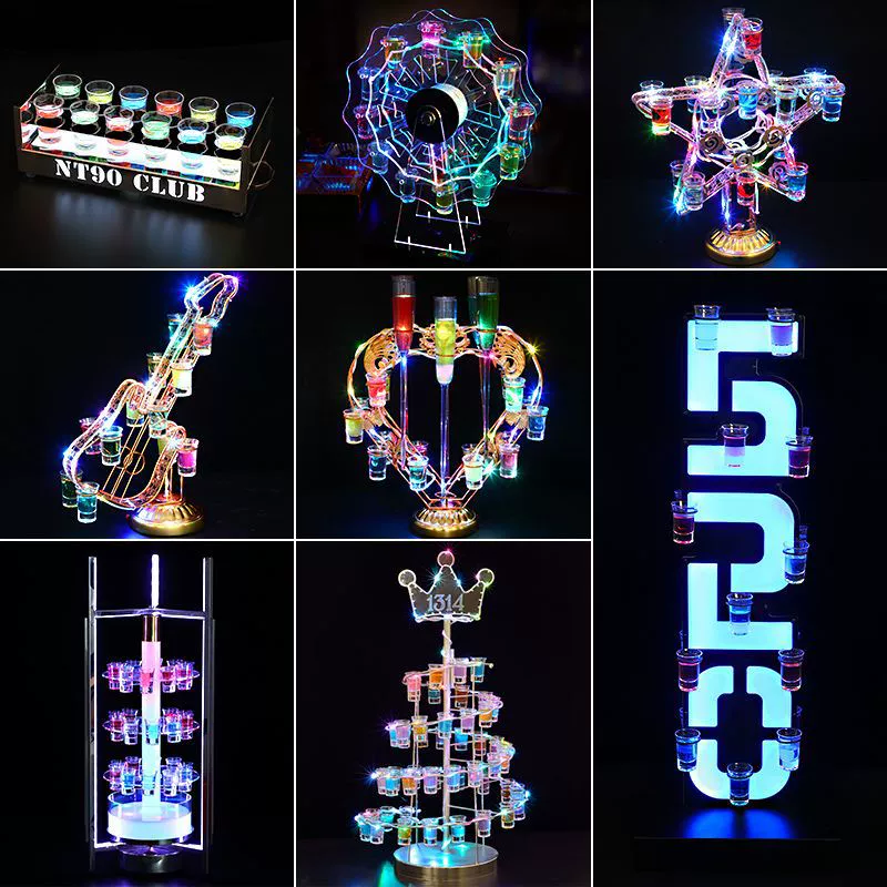 Bar glass, creative cocktail glass holder, glowing tea cup, for karaoke bars
