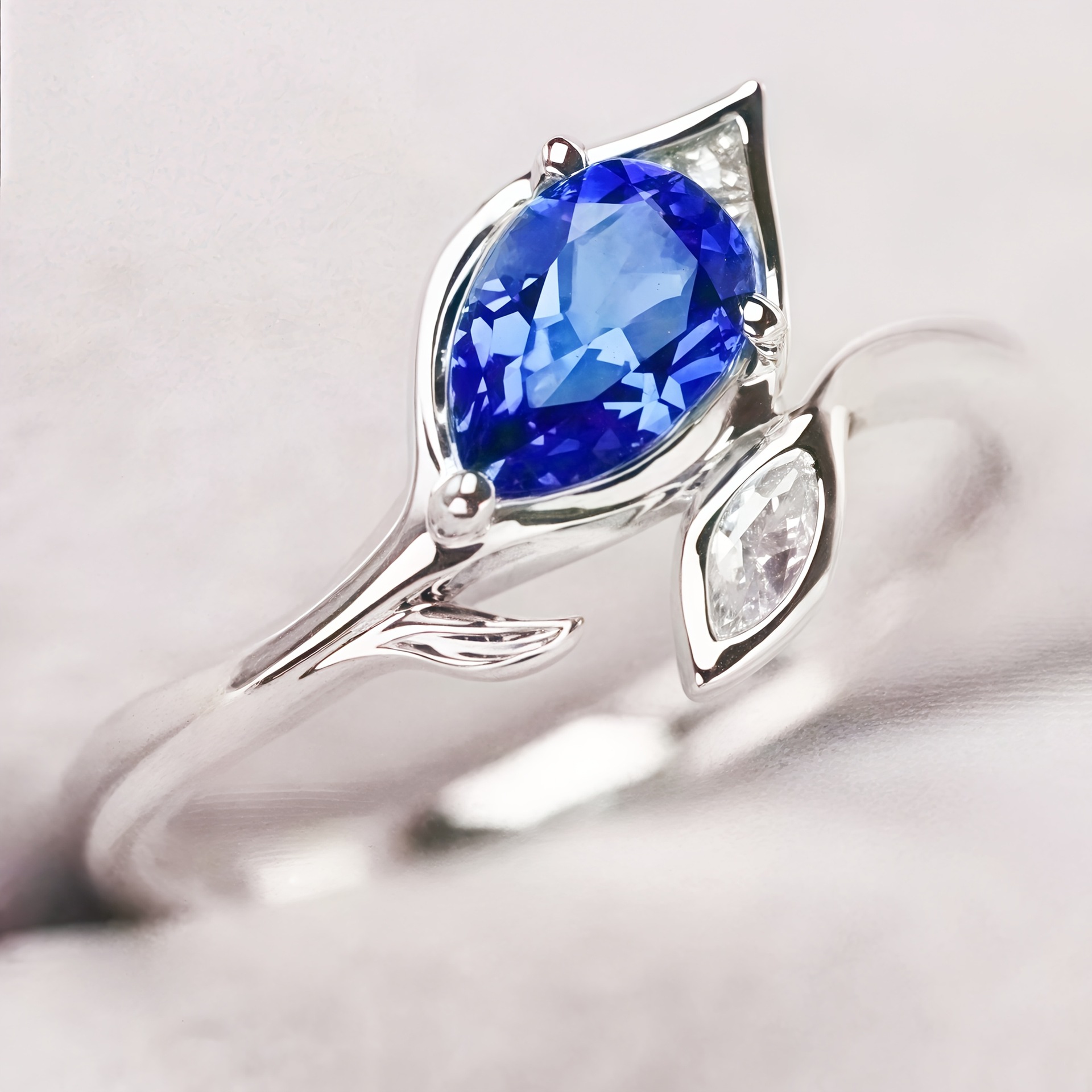 Cross-border hot new engagement ring vintage sapphire emerald magazine star with simulation jewelry wholesale