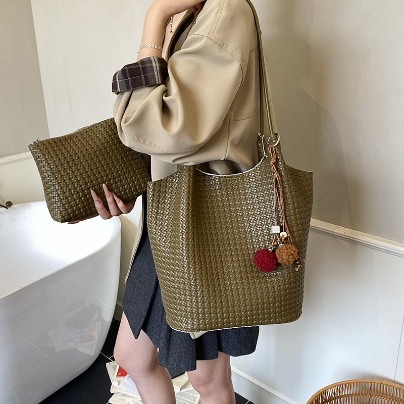 2025 nueva gran capacidad de transporte bolsa bolsa bolsa de mujer tejida bolsa de hombro universal bolsa de mano alta sensación bolsa madre