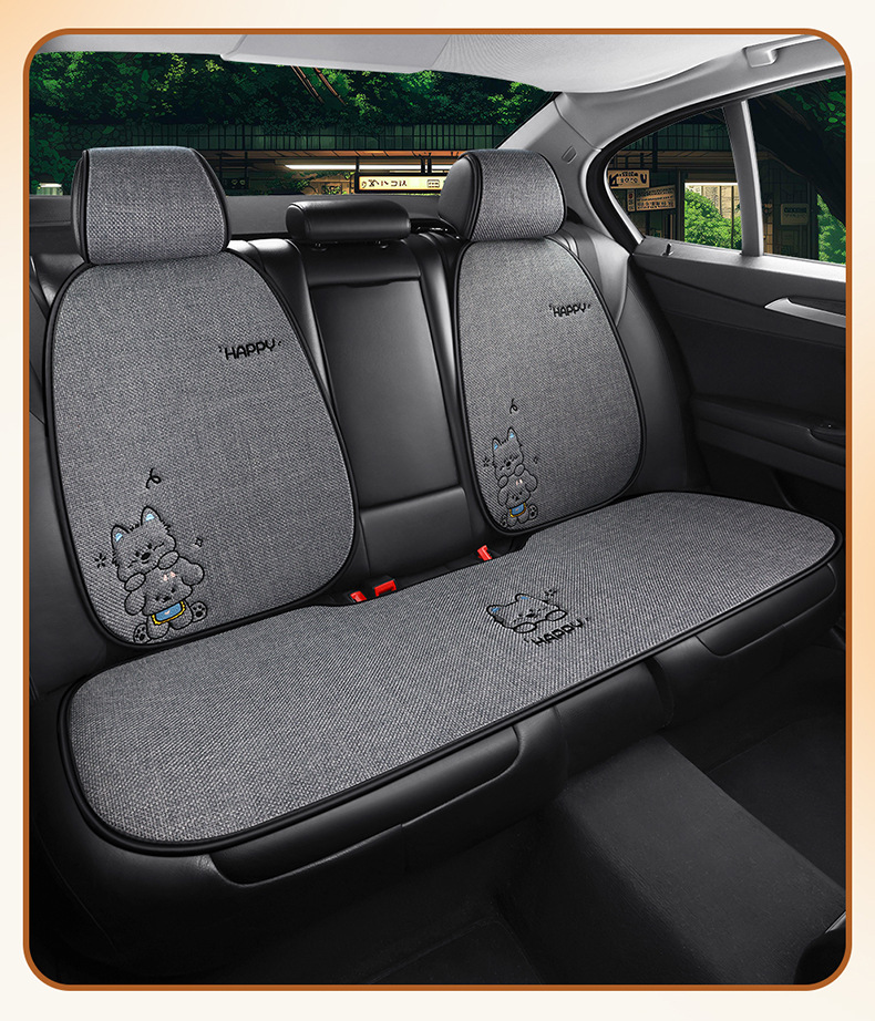 Car seat cushion for all seasons, women's 2026 new model, cute puppy West Highland design, breathable single-piece rear seat cover