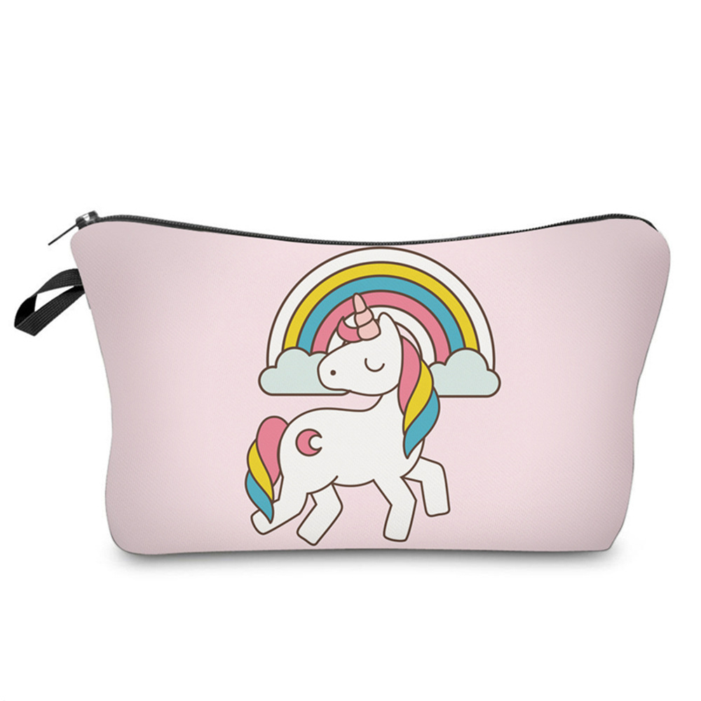 Mujeres Pequeña Todas Las Temporadas Esponja Poliéster Animal Unicornio Leopardo Moda Cascarón Cremallera Bolso De Cosméticos display picture 5