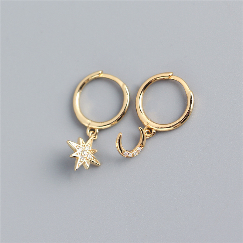 New Trendy Stud Earrings Moon Stars Simple Earringspicture1