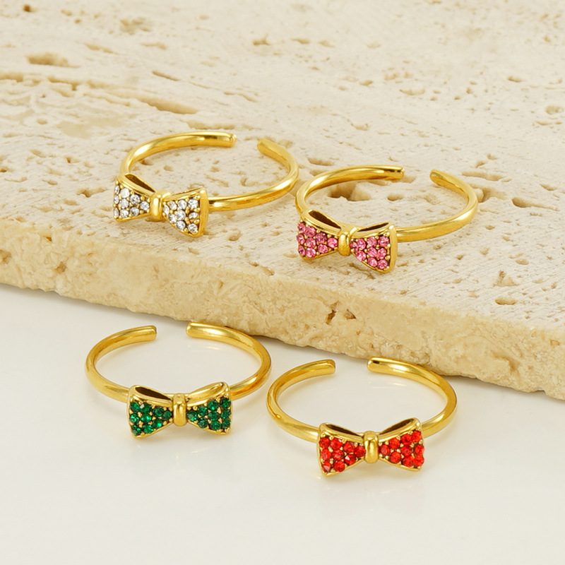 Diseño original con incrustaciones de circón arco anillo 2023 nuevo nicho temperamento anillo abierto ajustable anillo