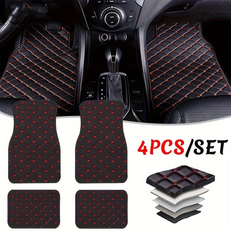 Universal Car Floor Mats 4-Piece Set, Anti-Dirt and Wear-Resistant Leather, Universal Car Mats for Amazon