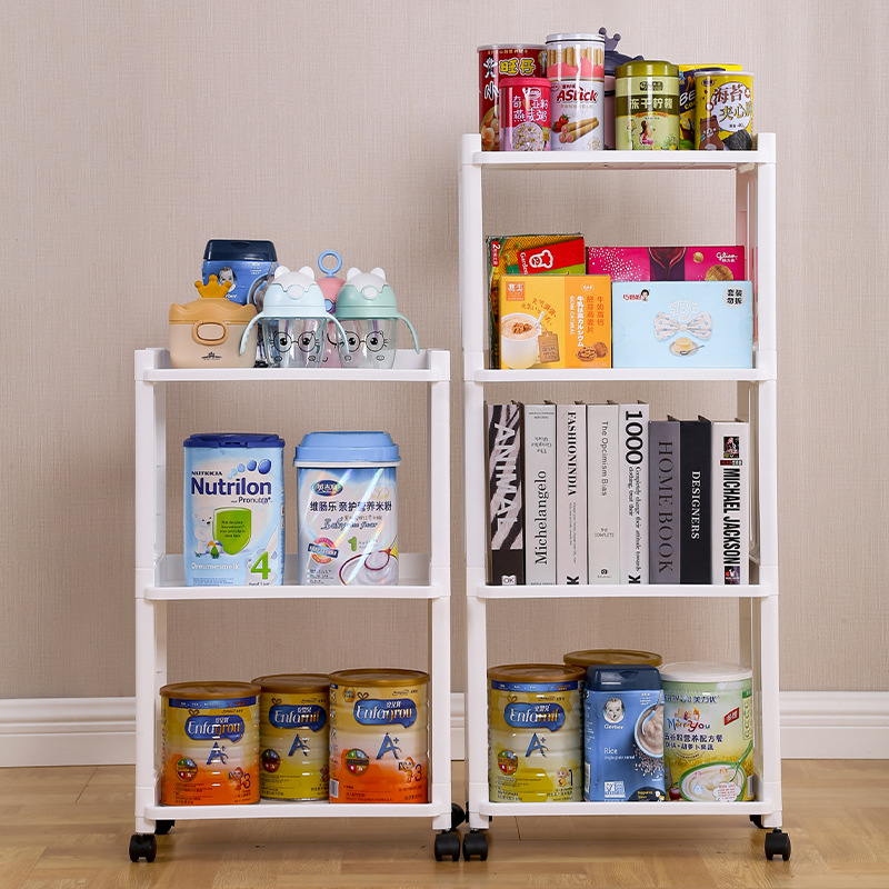 可動式小型カート収納ラック、スナックや書籍用収納棚、キッチンやバスルーム用フロア収納ラック、スナック用収納棚