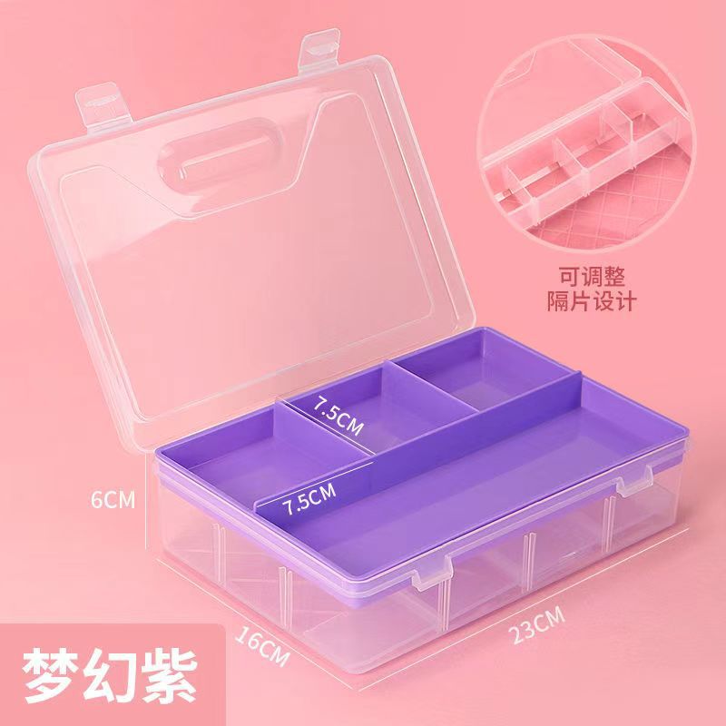 Caja de lápices de doble capa (púrpura interior)