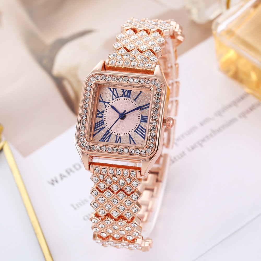 Sıcak satış moda Roman Wenzhong Elmas kare kadın saati kadın saati kuvars saat_voghion.com