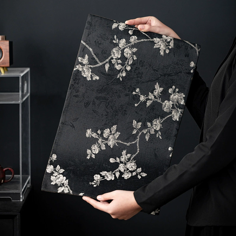 Чайный коврик в китайском стиле с легким роскошным китайским парчовым рисунком розы и бегонии, чайным флагом, ковриком для чашки чая, теплоизоляционным ковриком, ковриком для чайной церемонии, чайной скатертью.