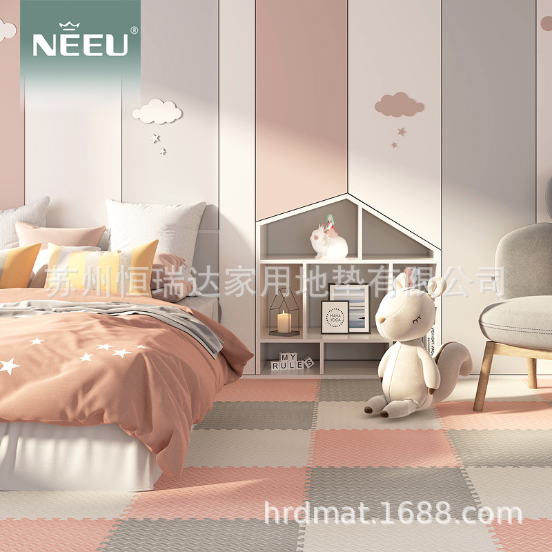 Patrón de la hoja 30 * 30pe espuma empalme alfombra del piso dormitorio sala de estar gimnasio tatami travieso Castillo alfombra del piso