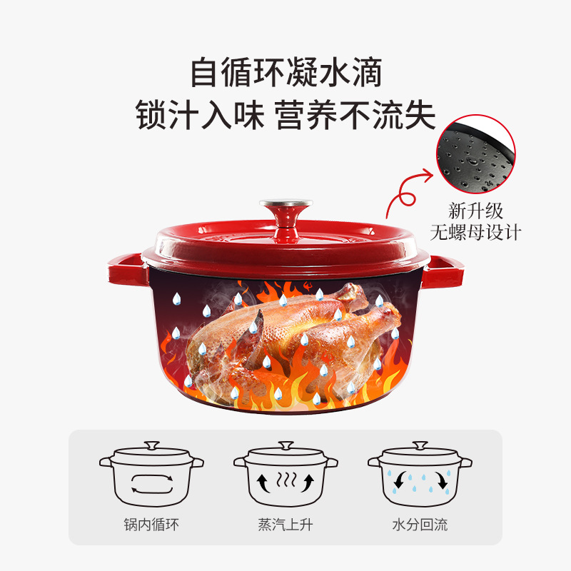 Xiaoxiao Xingfu 24cm nuevo hierro fundido cocina de cocción electromagnética