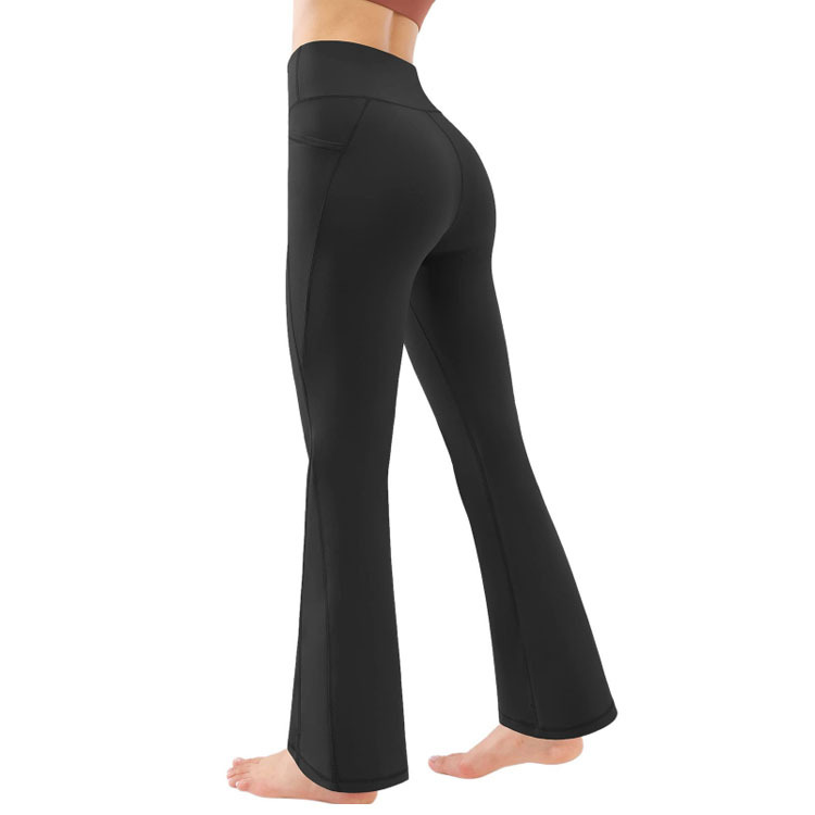 Women's Clothing New style bell bottom pants, high waisted butt lifting, naked yoga pants, tight fitting, breathable sports fitness pants_voghion.com