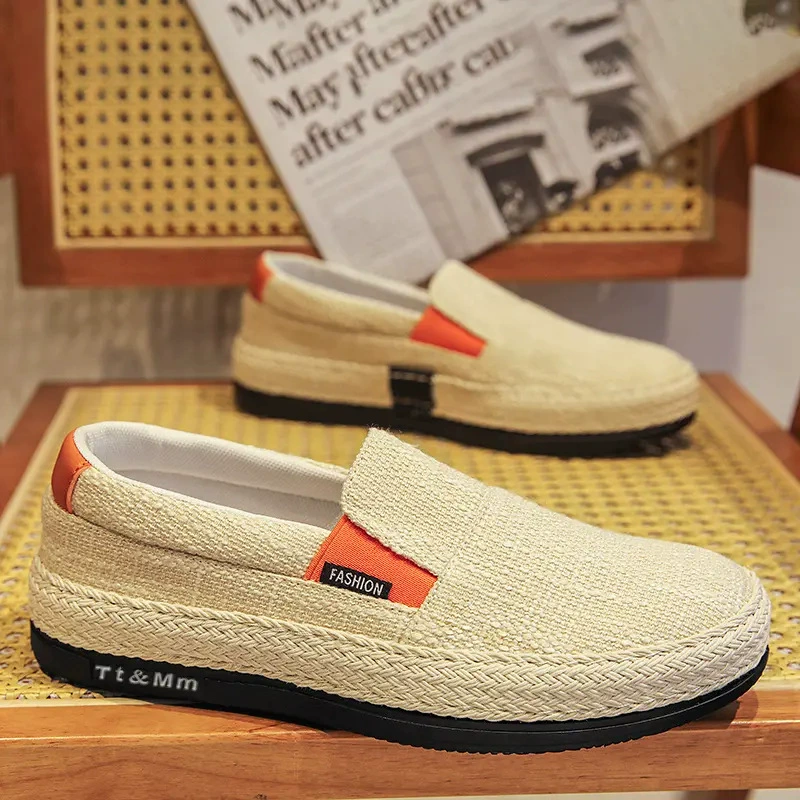 Мужская тканевая обувь на мягкой подошве для работы, дышащая обувь для ленивых, повседневная обувь, спортивная обувь, модная обувь, мужская обувь, износостойкая, тонкая и легкая.